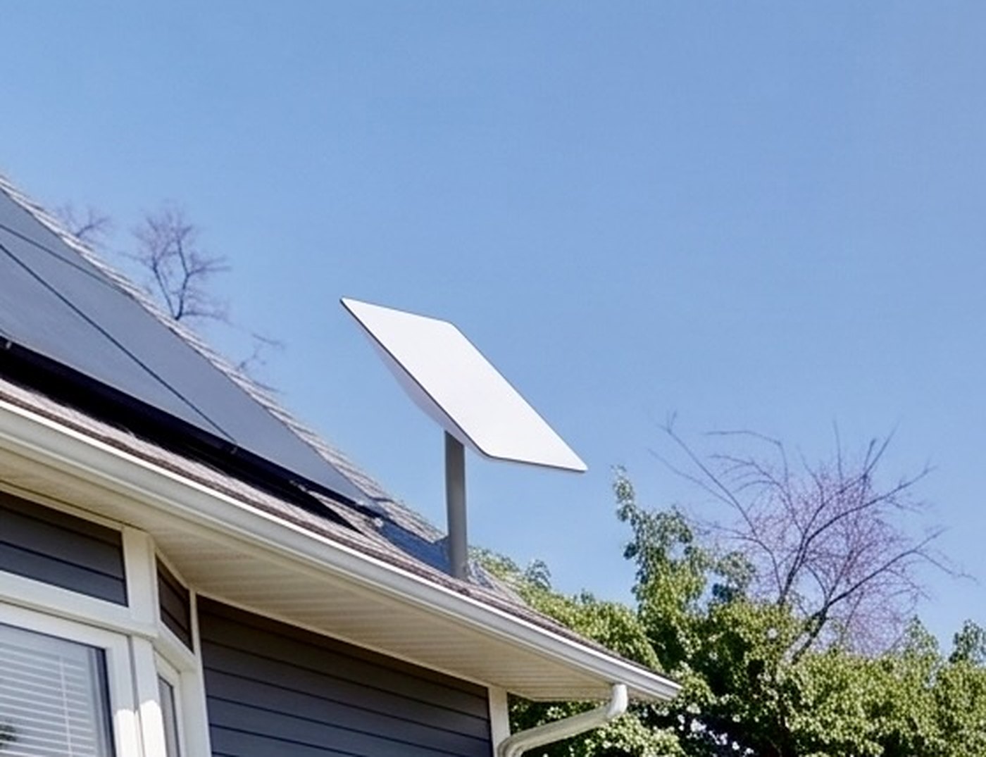 Starlink dish on the gable — concept render